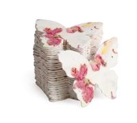 Seed Bloom 50 pezzi di piccoli semi di carta rosa e gialla a forma di farfalla - Scrivibile e piantabile, seme di fiori selvatici, regalo della mamma per la festa della mamma, utilizzabile per