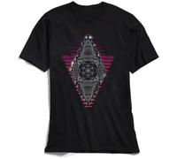 Seed of Life Men T Shirts Summer T-Shirt 2018 Popular Geometric Mandala Tshirt Short Sleeve Tops Crewneck 100% Cotton Black Tee Black S