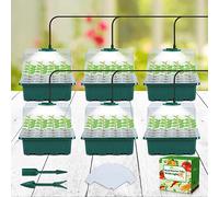 Seedfactor Vassoio per semi con luce, kit di avviamento per semi con luce per coltivare, vassoi per piantine con cupole per umidità, altezza 9,9 cm, vassoi per germinazione delle piante da