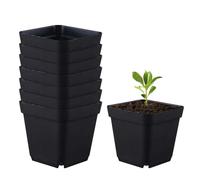 Seedling Pots With Drainage Holes For Vegetables Plants Seedlings | Pots For Seedlings | Black Square Seedling Cups 50pcs Starrter Po ts,plant Starter P0ts Organic Plant Starter P0ts Kit Pl-ant Starrt