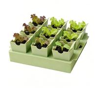 Seedling Starter Tray - Portable Handle Propagator, Reusable Planting Cups, Root Growth Chamber, Germination Base Hardware, Gardening Category, Black Mesh Set for Greenhouse Balcony and Vegetables
