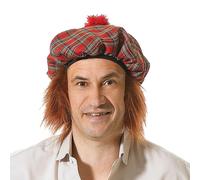 Seee Voi JIMMY Cappello Scozzese & Capelli Tartan Uomo Costume Adulti