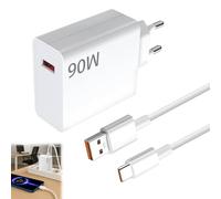 Seefey Caricatore rapido 90 W con 6 A Cavo USB C 1,5 m, caricatore di ricarica rapida per 15 Ultra 14 13 13 Ultra Pad 7 POCO X7 Pro X6 M7 F7 F6 F5 F4 Note 14 13 12 11 Pro