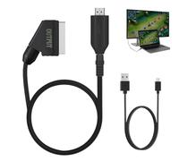 Seefey Convertitore SCART a HD1 per TV,Adattatore HD1 Peritel,per DVD VHS VCR HDTV STB Xbox PS3 Sky Blu-Ray,Nero