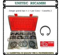 Seeger tipo J per cava - anello di bloccaggio - scatola assortimento 58 pz