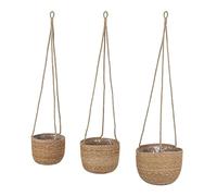 Seegras - Set di 3 vasi da fiori naturali, 23, 20, 17 cm