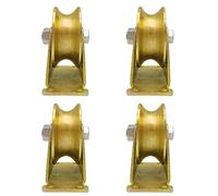 SEEHA Ruota scanalata a U da 2/4 Pezzi, Ruota Rigida for impieghi gravosi, carico Massimo di Una Singola Ruota 1000 kg, for Binario invertito, saracinesca, Porte scorrevoli(4 PCS 3in/77mm)