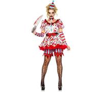 Seeing Red Assassino Spaventosa Clown Sanguinoso Vestito Adulti Donna Halloween