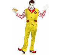 Seeing Red Evil Fast Food Cibo Servizio Clown Adulti da Halloween Costume 80173