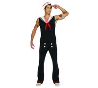 Seeing Red Rétro Marina Capitano Uniforme da Uomo Adulto Costume Halloween 80102