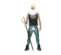 Seeing Red Sirena Mafia Uomo Divertente King Triton Atlantis Adulto Halloween