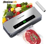 Seeiswork 100V/240V Sigillatrice elettrica Sigillatrice sottovuoto automatica 65kpa Sigillatrice sottovuoto per alimenti Imballaggio asciutto e bagnato con sacchetti di stoccaggio