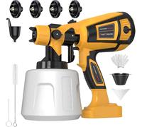 Seeiswork 1400ML Spruzzatore di vernice elettrico 850W Pistola per verniciatura a spruzzo ad alta potenza 4 Ugelli per mobili Armadio Recinzione Porta a muro Lavoro fai da te