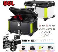 Seeiswork 80L Scatola per casco moto CNC in alluminio Coda superiore posteriore Custodie per attrezzi per riporre i bagagli Blocco bagagliaio per YAMAHA Per Honda ForBMW 80L flat black