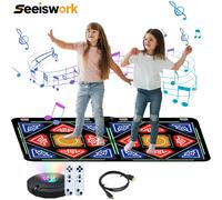 Seeiswork Doppio tappetino da ballo Giochi di danza fitness yoga con modalità danza MV/3D/cartoon Auto-Update Tappetino da ballo doppio wireless antiscivolo