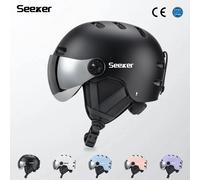 SEEKER casco da sci professionale sci all'aperto testa traspirante EPS + ABS casco da sci combinato occhiali casco di sicurezza da sci integrato