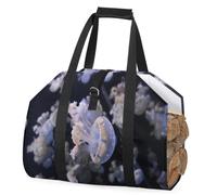 SEEKJOYS Borsa per il trasporto della legna da ardere con motivo di meduse marine, robusta borsa per il trasporto di legna da ardere per barbecue e campeggio, Multi, L
