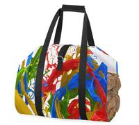SEEKJOYS Borsa per legna da ardere con motivo astronauta, robusta borsa per il trasporto di legna da ardere, borsa da trasporto per barbecue e campeggio, Multi, L