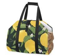 SEEKJOYS Borsa per legna da ardere robusta per legna da ardere, limone, frutta e fiori, borsa per il trasporto della legna da ardere, per barbecue e campeggio, Multi, L