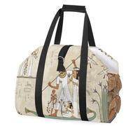 SEEKJOYS Borsa porta legna da ardere con motivi tribali vintage, robusta borsa per il trasporto della legna da ardere, motivo etnico, resistente, per barbecue e campeggio, Multi, L