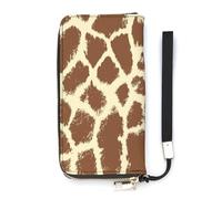 SEEKJOYS Portafoglio da donna con motivo giraffa animale, grande, porta carte, pochette elegante con cinturino da polso, borsa lunga da donna per carte, monete, Texture giraffa animale, 20x10.5cm