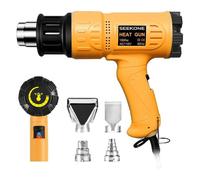 SEEKONE Heat Gun 1800 W Heavy Duty Hot Air Gun Kit Variable Temperature Control with 2-Temp Settings 4 Nozzles 122℉~1202℉(50℃-650℃) with Overload Protection for Crafts, Shrinking PVC, stripping Paint