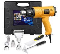 SEEKONE Kit Pistola ad Aria Calda ad Alte Prestazioni da 2000W, Regolazione Della Temperatura Variabile (50℃ - 600℃), Protezione da Sovraccarico con 4 Ugelli per Fai da Te, Restringimento di PVC