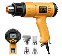 SEEKONE Pistola ad Aria Calda Professionale 2000W 50℃-600℃ con Display LCD Digitale, Pistola Termica Variabile Temperatura con Memoria di Accensione, Conversione ℃-℉, Funzione Ritardo Spegnimento