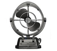 SEEKR Sirocco II, 7010CABBX, 3 velocità, flusso d'aria a 360 gradi, ventola cardanica a filo diretto, 125/185 CFM, 12/24 V, nero, lama da 17,8 cm