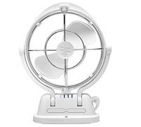 SEEKR Sirocco II, 7010CAWBX, 3 velocità, flusso d'aria a 360 gradi, ventola cardanica a filo diretto, 125/185 CFM, 12/24 V, bianco, lama da 17,8 cm