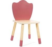 Classic World Wooden Grace - Sedia da scrivania per bambini, leggera, portatile, con bordi rotondi per la sicurezza, decorazione per la cameretta dei bambini, dai 3 anni in su, tulipano rosso pastello