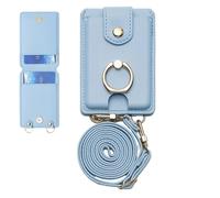 Seelve - Porta carte per telefono, multifunzione, impermeabile, 2 scomparti per carte, regolabile, con supporto e cordino anti-goccia, per tutti i telefoni cellulari, Blu, Refer to description, Unisex