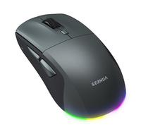 seenda MOU110 Mouse Bluetooth e mouse wireless 2.4G Dual Mode - clic silenziosi, illuminazione a LED ricaricabile, tasti laterali personalizzabili, per Windows, Mac, Android, iOS (grigio)