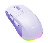 seenda MOU110 Mouse Bluetooth e mouse wireless 2.4G Dual Mode - clic silenziosi, illuminazione a LED ricaricabile, tasti laterali personalizzabili, per Windows, Mac, Android, iOS (Lavendellila)