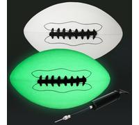 Seenelling Confezione da 2 palloni da calcio che si illuminano al buio con pompa, misura ufficiale 9, per giochi in cortile, campeggio, sport all'aria aperta, regali per uomini e amanti del calcio