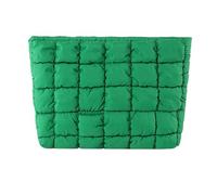SEEOR Borsa da trucco pieghettata in nylon alla moda per articoli da toeletta da donna sacchetti cosmetici per spostamenti quotidiani e viaggi, Verde, as the pic show