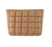 SEEOR Borsa da trucco pieghettata in nylon alla moda per articoli da toeletta da donna sacchetti cosmetici per spostamenti quotidiani e viaggi, cachi, as the pic show