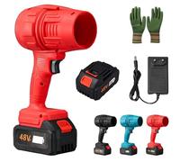 Seese Cordless Leaf Blower, Seese Pro Blower, Three Adjustable Wind Speeds Powerful Handheld with Battery & Charger, for Patio Cleaning, Lawn Care, Blowing Leaves Dust(Red)