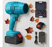 Seese Cordless Leaf Blower, Three Adjustable Wind Speeds Powerful Handheld Blower, Powerful Turbo Jet Blower with Battery and Charger, for Patio Cleaning, Blowing Leaves, Lawn (Blue,One battery)