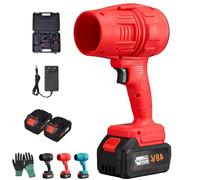 Seese Pro Blower, Seese Pro Cordless Leaf Blower, Storm Industries Jet Blower, Speed Violent Turbofan Blowers Air Compressed Duster, Leaf Blowers (Red 2 batteries)