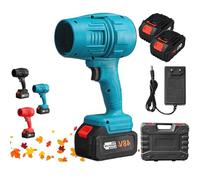 Seese Pro Blower, Soffiatore Elettrico Turbo ad Alta Potenza con Batteria e Caricatore, per Pulizia Auto e Giardino, Rimozione Polvere da Esterno (Blu - due batterie)