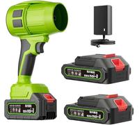 Seese Pro Soffiatore Elettrico Senza Fili - Soffiatore Aspirapolvere 2 in 1 Portatile, 35000 RPM Ultra Potente, 40 Minuti Autonomia, Leggero per Giardino, Cortile, Foglie, Prato (Green,2 Battery)