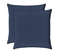 SeeSee Federe Cuscini Divano Made in Italy Set con 2 Federe Copricuscini Cotone Impermeabili Antimacchia con Cerniera Invisibile - 40 x 40 cm - Blu Navy