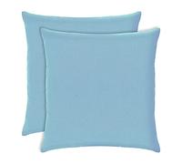 SeeSee Federe Cuscini Divano Made in Italy Set con 2 Federe Copricuscini Cotone Impermeabili Antimacchia con Cerniera Invisibile - 40 x 40 cm - Celeste