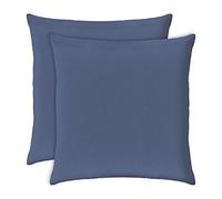 SeeSee Federe Cuscini Divano Made in Italy Set con 2 Federe Copricuscini Cotone Impermeabili Antimacchia con Cerniera Invisibile - 40 x 40 cm - Colore Denim