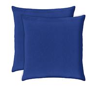 SeeSee Federe Cuscini Divano Made in Italy Set con 2 Federe Copricuscini Cotone Impermeabili Antimacchia con Cerniera Invisibile - 40 x 40 cm - Blu Oltremare