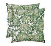 SeeSee Federe Cuscini Divano Made in Italy Set con 2 Federe Copricuscini Cotone Impermeabili Antimacchia con Cerniera Invisibile - 40 x 40 cm - Verde Palma