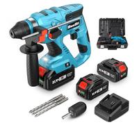 Seesii 4-in-1 Tassellatore a Batteria: 2*4,0Ah Batteria, 2,1J, Motore Senza Spazzole, SDS-plus, Sicurezza Anti-Torsione, Trapano a Percussione ella ristrutturazione della casa e nei progetti fai da te