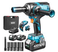 Seesii Avvitatore a Impulsi 1/2" 1200N·m (885Ft-lbs), 21V Alta Potenza Avvitatore a Batteria con Manico Rimovibile, 2× Batterie 4,0Ah - Ideale per Auto, Pickup e Tosaerba
