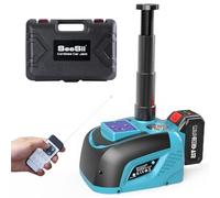 Seesii Cric elettrico 5T 3T con batteria, 21 V, set di cric idraulico con batteria da 4,0 Ah e caricabatterie, kit di sostituzione wireless per auto, SUV, MPV e pickup (altezza di sollevamento 15,5